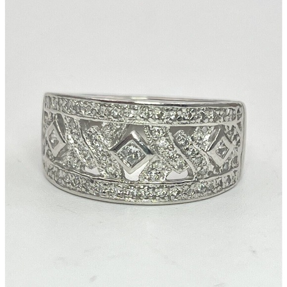 Vintage PT 950 Platinum Natural 0.40ctw Diamond Ring Band